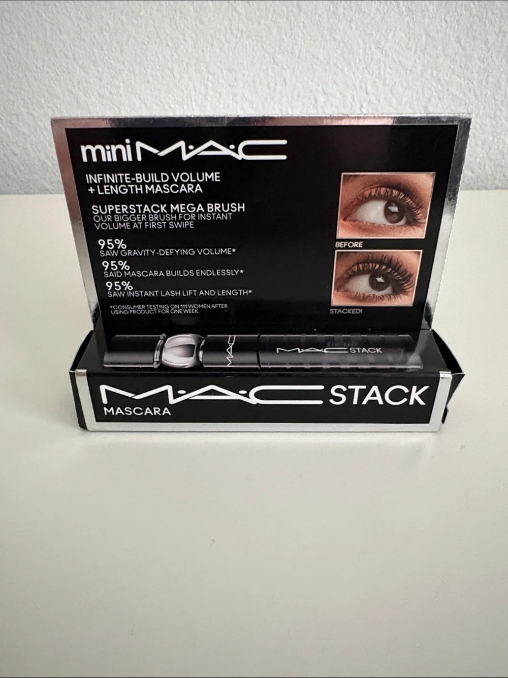 NWT / NIB MAC Cosmetics Mini Macstack Mascara - Black Stain